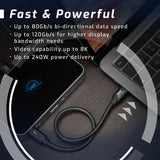 1M TB5 BLACKCABLE 120GB/S 240W 1M TB5 BLACK CABLE 80-120GB/S 240W