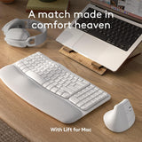 Logitech Wave Keys for Mac, Wireless Ergonomic Keyboard with Cushioned
