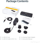 StarTech.com 7 Port USB 3.0 Hub - Desktop USB Hub with Power Adapter -