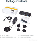 StarTech.com 7 Port USB 3.0 Hub - Desktop USB Hub with Power Adapter -