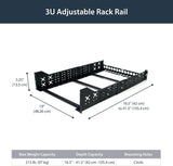 StarTech.com 3U Universal Server Rack Rails - Fixed Mounting Rails - 1