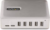 StarTech Hub USB-C 7 ports - 5 ports USB-A + 2 ports USB-C - Auto-alimenté avec alimentation 65W - USB 3.1 10 Gbit/s - Hub USB pour ordinateur de bureau/portable avec câble de verrouillage de 1 m