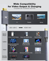 9.8FT USB C to HDMI Cable 4K 60 with HDR10 USB-C to HDMI Monitor