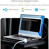 StarTech 6.6FT (2M) USB to Serial Adapter Cable, COM Retention, Interchangeable Screws/NUTS, USB-A to DB9 RS232, FTDI IC, ESD Protection