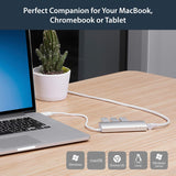 StarTech.com 3-Port USB Hub with Ethernet, 3x USB-A Ports, Gigabit Eth