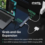 PLUGABLE HUB USB-C 10-EN-1 AVEC HDMI 8K EN TRANSIT 140W DE CHARGE