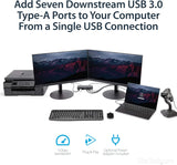 StarTech.com 7 Port USB 3.0 Hub - Desktop USB Hub with Power Adapter -