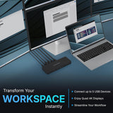 VisionTek VT8100DL Universal Quad Monitor Docking Station USB-C