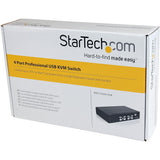 StarTech.com 4 Port Professional VGA USB KVM Switch with Hub - 1U Rack