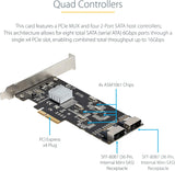 StarTech.com 8 Port SATA PCIe Card, PCI Express 6Gbps Expansion Adapte