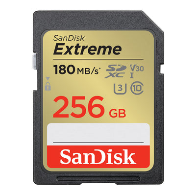 SanDisk 256GB Extreme SDXC UHS-I Memory Card - C10, U3, V30, 4K, UHD