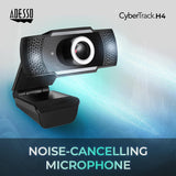 Adesso CyberTrack H4 1080P HD USB Webcam with Built-in Microphone for