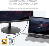 StarTech.com 6ft / 2m USB-C to Mini DisplayPort Cable - 4K 60Hz - Blac