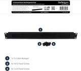 StarTech.com 1U High-density Brush Strip Cable Management Panel, Sturd