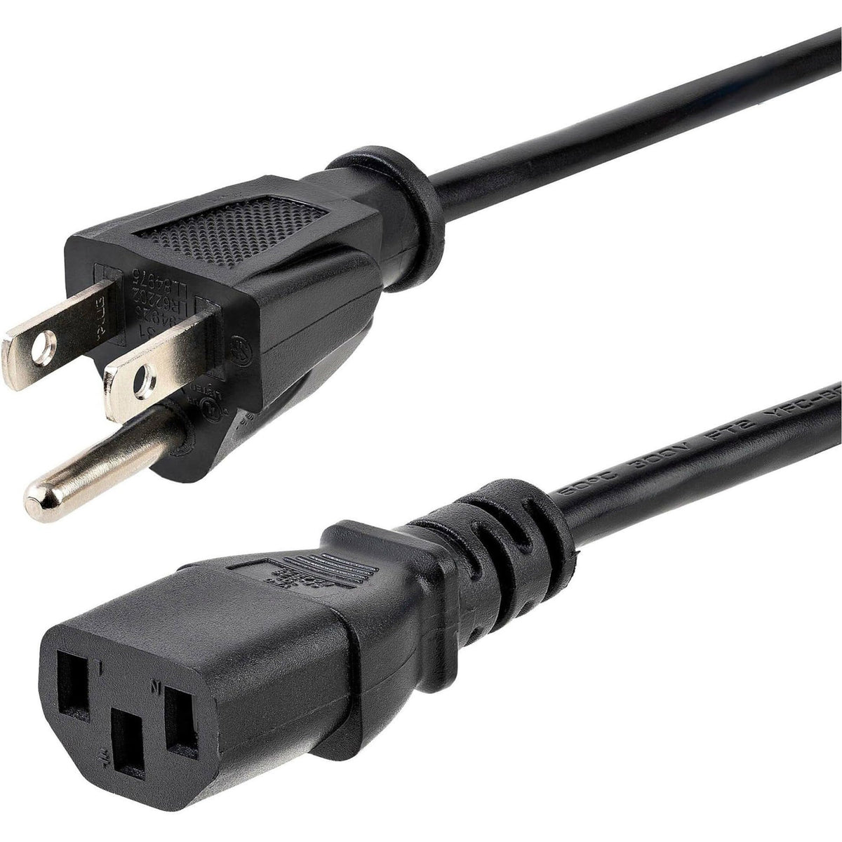 StarTech.com 12 ft Standard Computer Power Cord - NEMA5-15P to C13 - 1