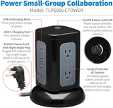 Tripp Lite Parasurtenseur Tour 6 Prises 3X USB-A 1x USB-C Câble 8ft B