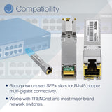 TRENDnet 10G RJ-45 Copper SFP+ Module, Convert A Standard SFP+ Slot In