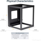 StarTech.com 12U 22-Inch Hinged Open Frame Rack Cabinet Wallmount Serv