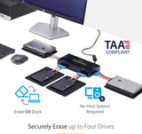 StarTech.com 4 Bay SSD/HDD Hard Drive Eraser - 2.5