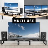 VIVO 140cm Extra Long Monitor Stand, Wood & Steel Desktop Riser, Multi