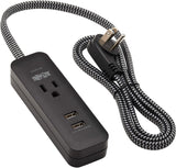 Tripp Lite Surge Protector Power Strip 1-Outlet w 2 USB Ports 2.1A 4ft
