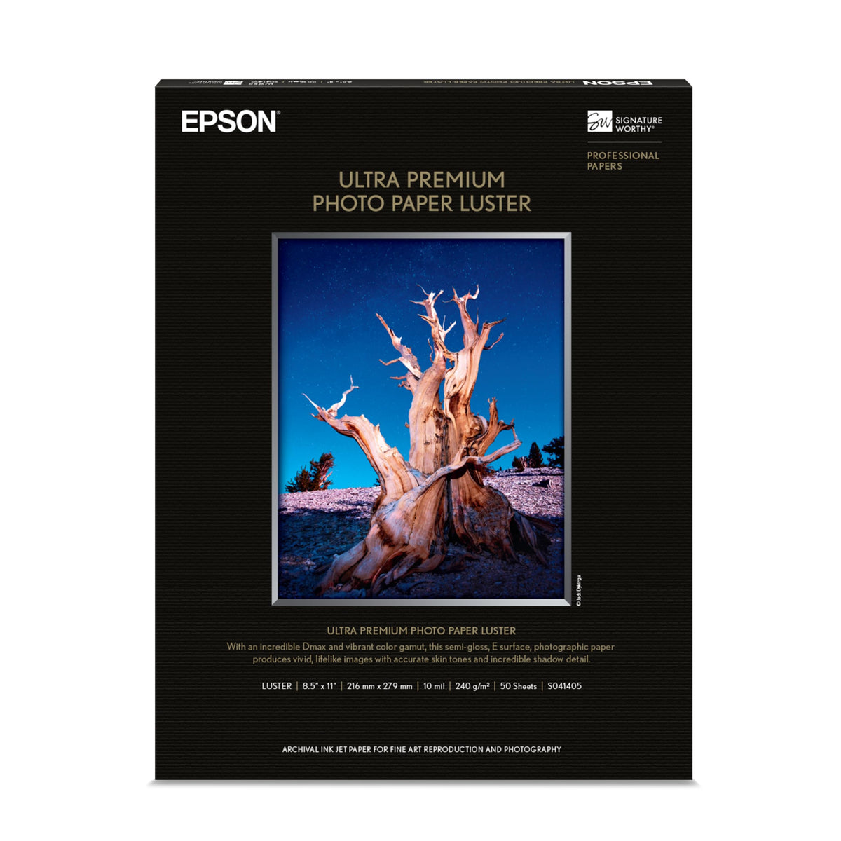 Epson S041405 50sht 8.5x11 Letter Premium Luster Photo Paper
