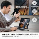 ViewSonic Viewshare WPD-900E, système de présentation sans fil, RX avec 802.11N (1T1R) + USB 2.0 ; TX avec USB-C et entrée d'alimentation PD jusqu'à 60W. Noir
