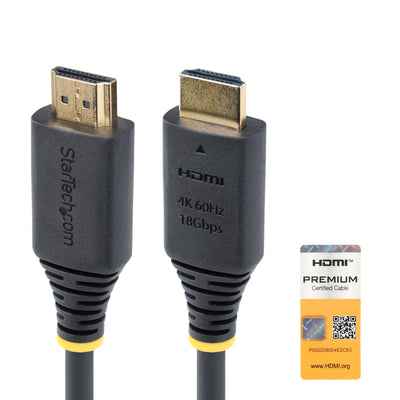 StarTech 8FT (2.4M) Premium Certified HIGH Speed HDMI Cable, 4K 60HZ/1440P 144HZ with HDR10/ARC, 18GBPS, HIGH-FLEX HDMI 2.0 Cord for Monitor/TV, TPE