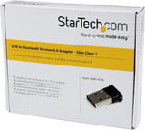 StarTech.com USBBT1EDR4 50m 160-Feet Class 1 EDR Wireless Mini USB Blu