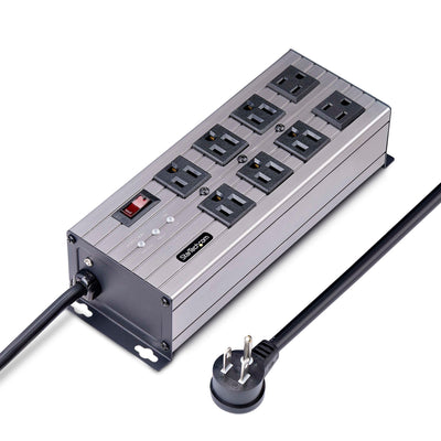 StarTech.com Flat Plug 8-Outlet Heavy Duty Industrial Power Strip 125V