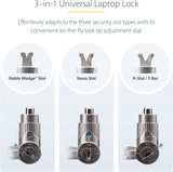 StarTech.com Universal Laptop Lock 6.6ft (2m), Security Cable for Note