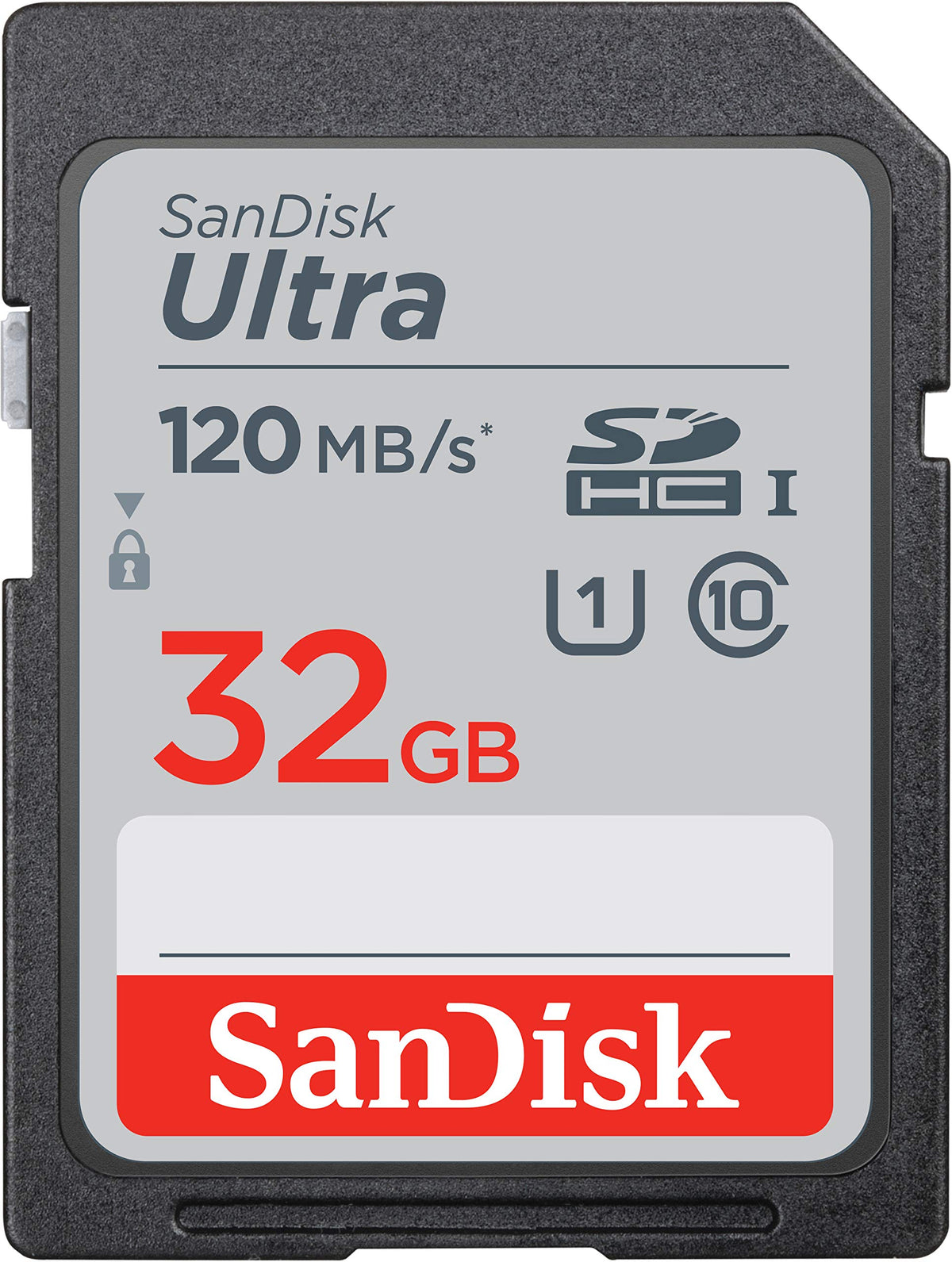 Carte mémoire SanDisk Ultra SDHC UHS-I de 32 Go - 120 Mo/s, C10, U1, Full HD