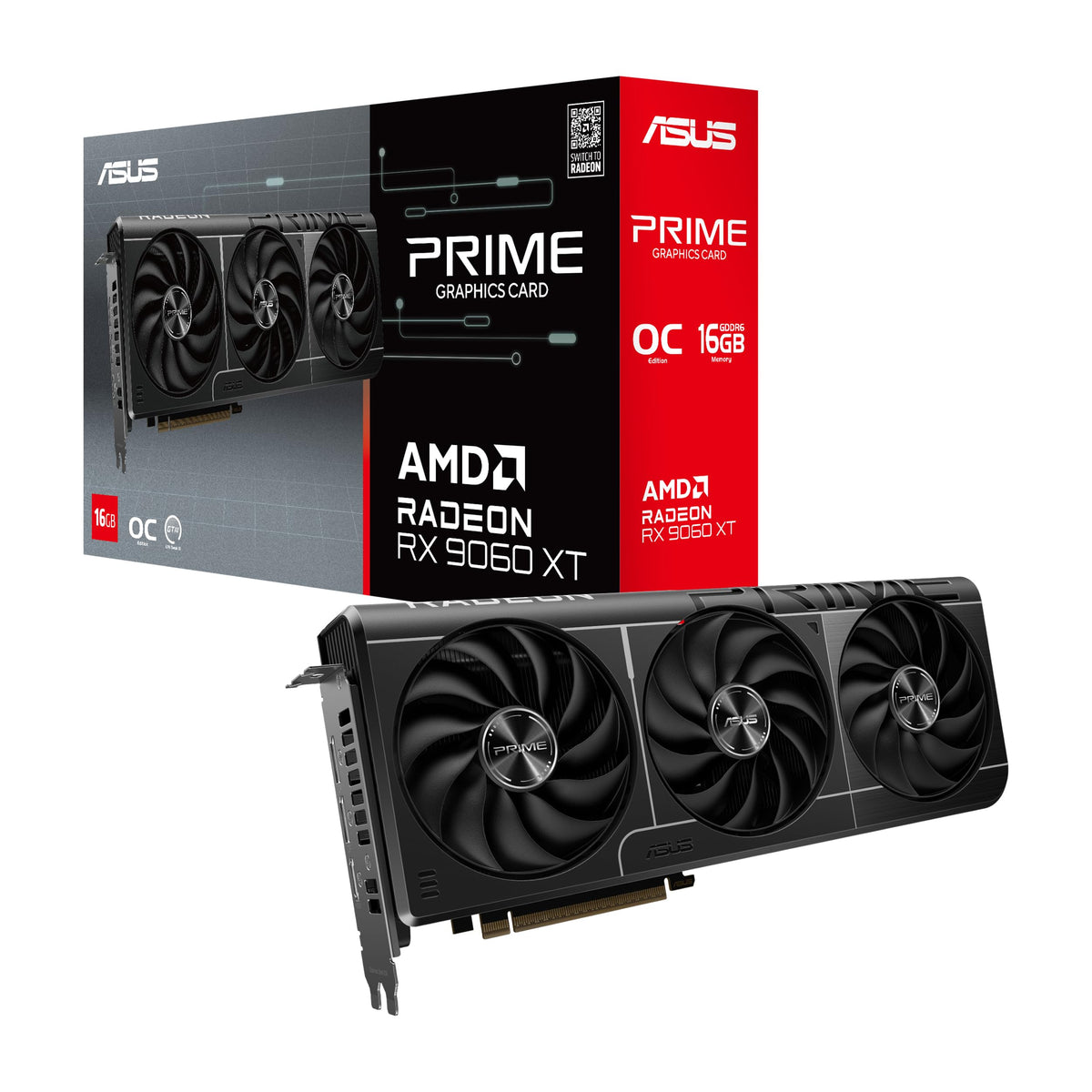 ASUS Prime Radeon™ RX 9060 XT 16GB GDDR6 OC Edition Graphics Card (PCI
