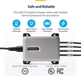 StarTech.com 4-Port USB-C Charging Station, 240W GaN Charger Block for