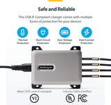 StarTech.com 4-Port USB-C Charging Station, 240W GaN Charger Block for