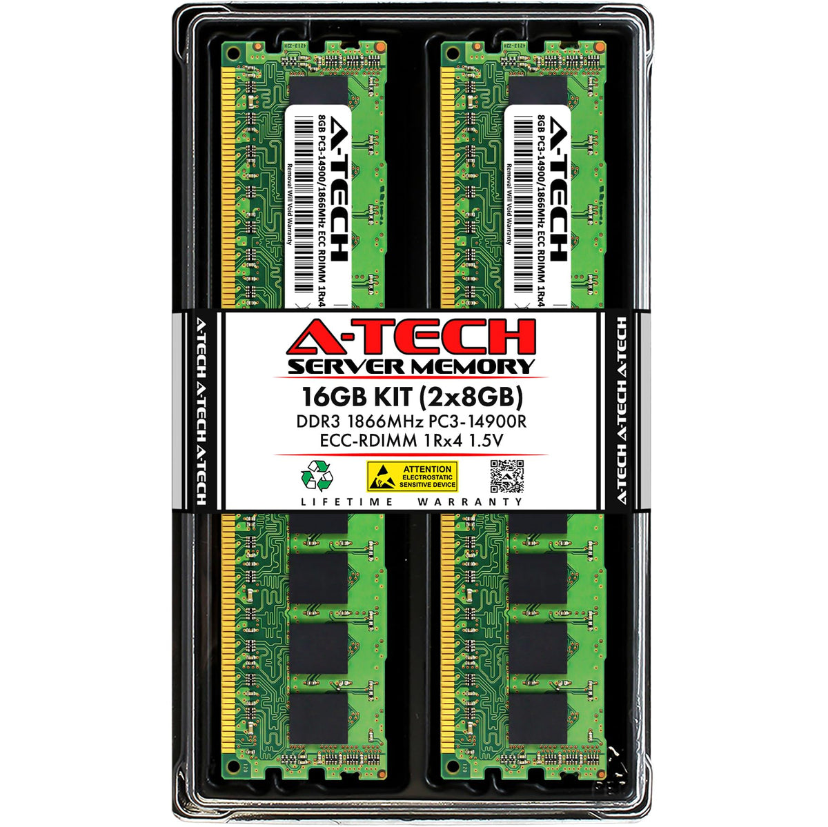 A-Tech Kit 16GB (2x8GB) DDR3 1866MHz PC3-14900R ECC RDIMM 1Rx4 Simple