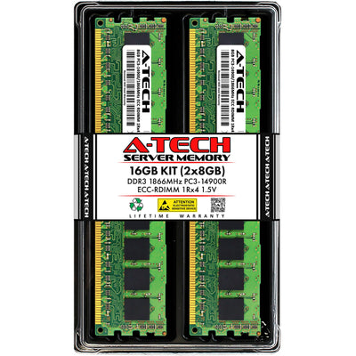 A-Tech 16GB Kit (2x8GB) DDR3 1866MHz PC3-14900R ECC RDIMM 1Rx4 Single