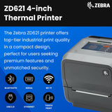Zebra ZD621 Thermal Transfer Desktop Printer Color Touch LCD 300 dpi P