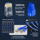 CAT5E RJ45 MODULAR PLUG CONNECTOR 50 PKG