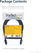 StarTech.com Thunderbolt 3 Cable - 6 ft / 2m -4K 60Hz - 20Gbps - USB C