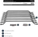 StarTech.com Horizontal Lacing Bar (10 Pack) w/ 4 inch Offset at 75 De