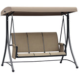3 Person Outdoor Porch Swing Chair with Adjustable Canopy