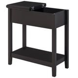 End Side Table in Flip Top Design with Cabinet and Bottom Shelf, Storage Furniture Decoration for Bedroom Living Room Office