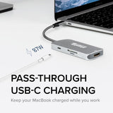 Plugable Technologies USB-C Hub 7-in-1, Driverless USB C Hub Compatibl