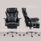400LBS Massage Office Chair, Executive Office Chair with 6-Point Vibration, Footrest and Lumbar Support