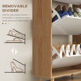 Slim Shoe Storage Cabinet with 3 Flip Drawers and Adjustable Shelves, Shoe Cabinet for 18-24 Pairs