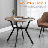 Table de salle à manger ronde de 89 cm, table de salle à manger moderne avec cadre en acier, petite table de cuisine peu encombrante