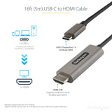 StarTech.com 16.4ft (5m) USB C to HDMI Cable 4K 60Hz w/ HDR10 - Ultra