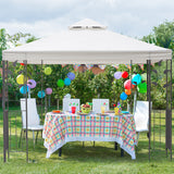10' x 10' Outdoor Garden Metal Gazebo Patio Canopy Marquee Patio Party Tent Canopy Shelter Vented Roof Decorative Frame