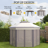 13' x 13' Pop Up Canopy Tent with Netting and Carry Bag
